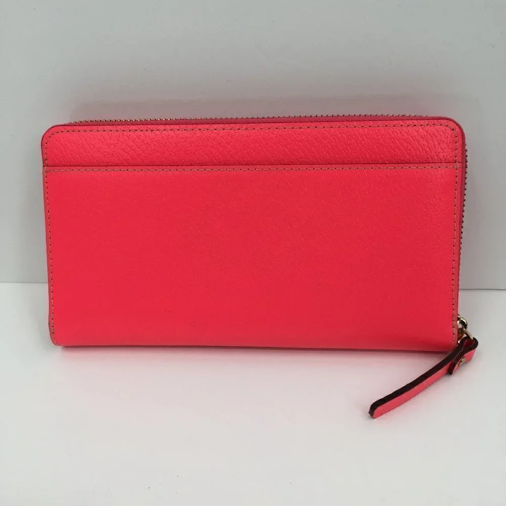Kate Spade Wellesley Hot Rose leather Zip continental wallet pink zipper Neda